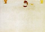 Gustav Klimt Famous Paintings - Entirety of Beethoven Frieze left1